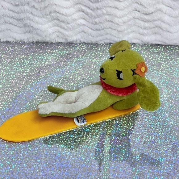 Vintage Dakin Applause Dream Pets Hawaiian Hound Plush Green Dog Surfboard - Picture 5 of 11